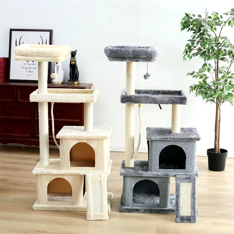Domestic Delivery Cat Tree Condo House Scratcher Funny Scratching Post Climbing Tree Toy for Cats Kitten Activity Pet House Nest