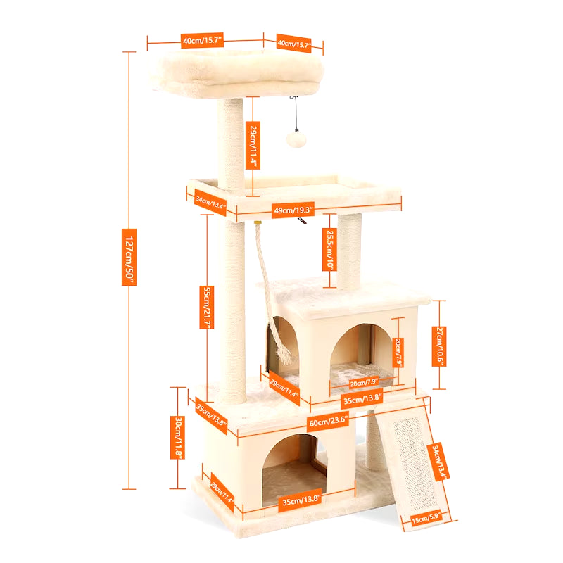 Domestic Delivery Cat Tree Condo House Scratcher Funny Scratching Post Climbing Tree Toy for Cats Kitten Activity Pet House Nest