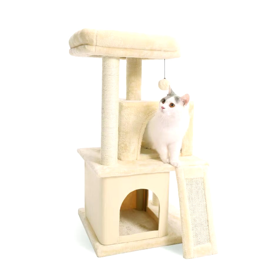 Domestic Delivery Cat Tree Condo House Scratcher Funny Scratching Post Climbing Tree Toy for Cats Kitten Activity Pet House Nest
