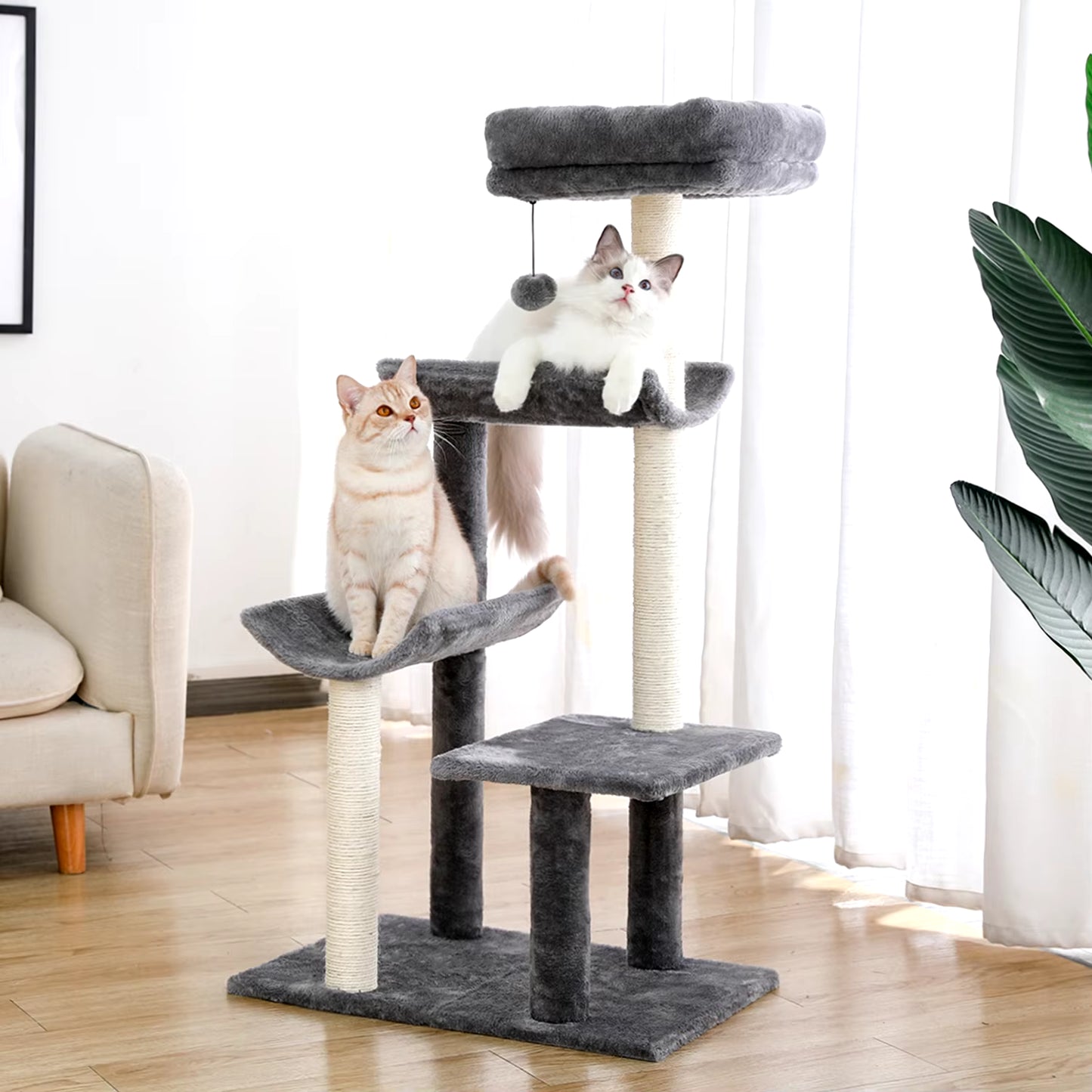 Domestic Delivery Cat Tree Condo House Scratcher Funny Scratching Post Climbing Tree Toy for Cats Kitten Activity Pet House Nest
