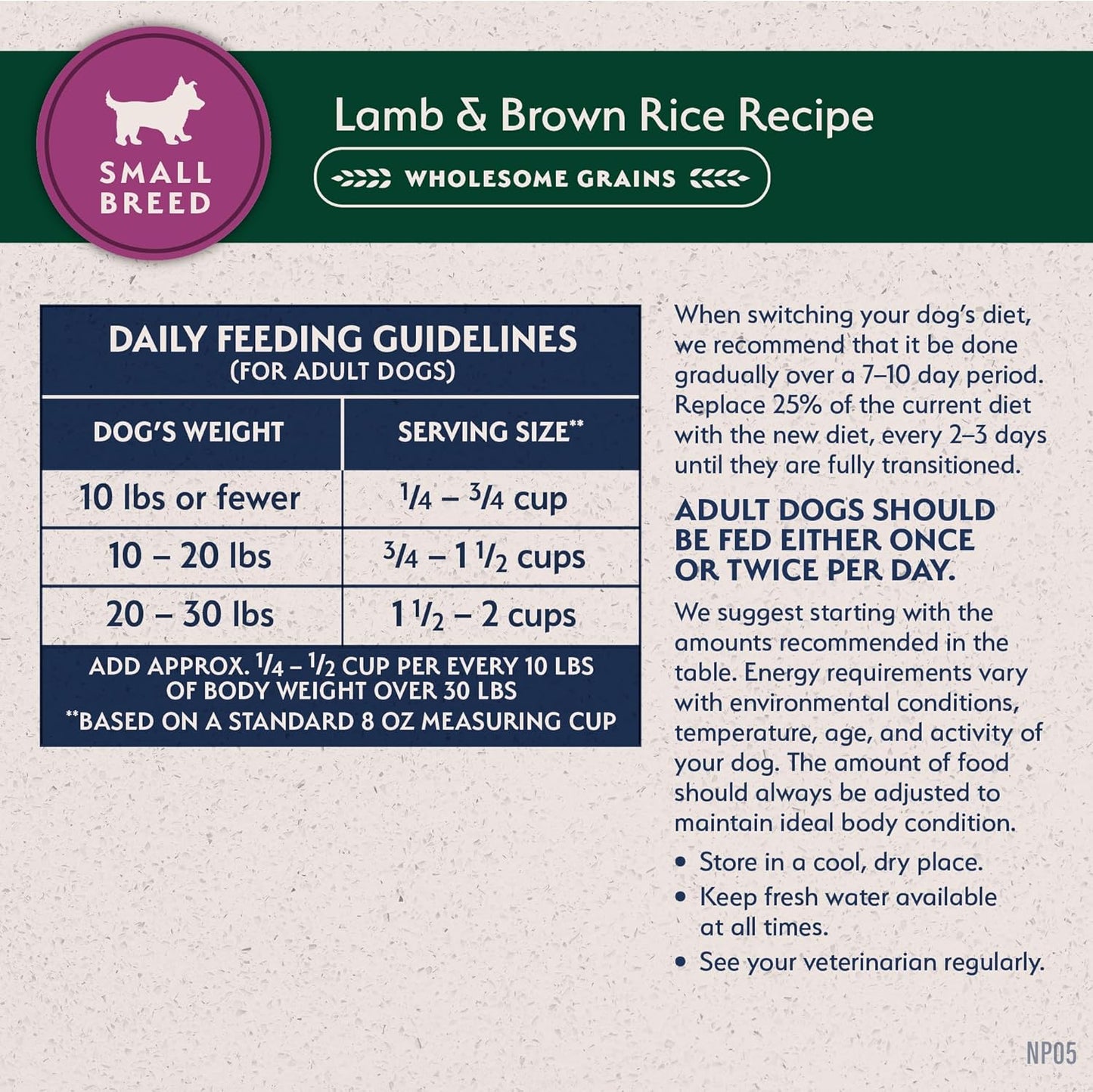 Limited Ingredient Small-Breed Adult Dry Dog Food with Healthy Grains, Lamb & Brown Rice Recipe, 4 Pound (Pack of 1)