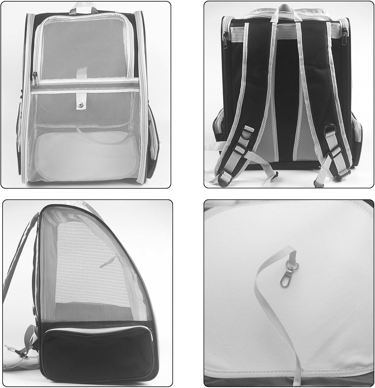 Cat Carrier Backpack, Dog Backpack, Ventilate Pet Cats Puppy Dogs Birds Bunny Backpack for Travel Indoor Outdoor Use(Grey)