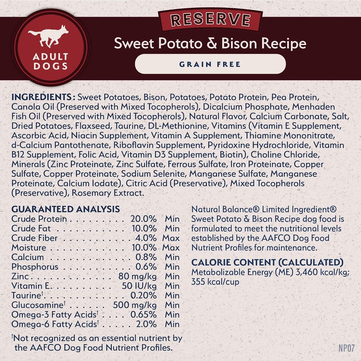 Limited Ingredient Adult Grain-Free Dry Dog Food, Reserve Sweet Potato & Bison Recipe, 4 Pound (Pack of 1)