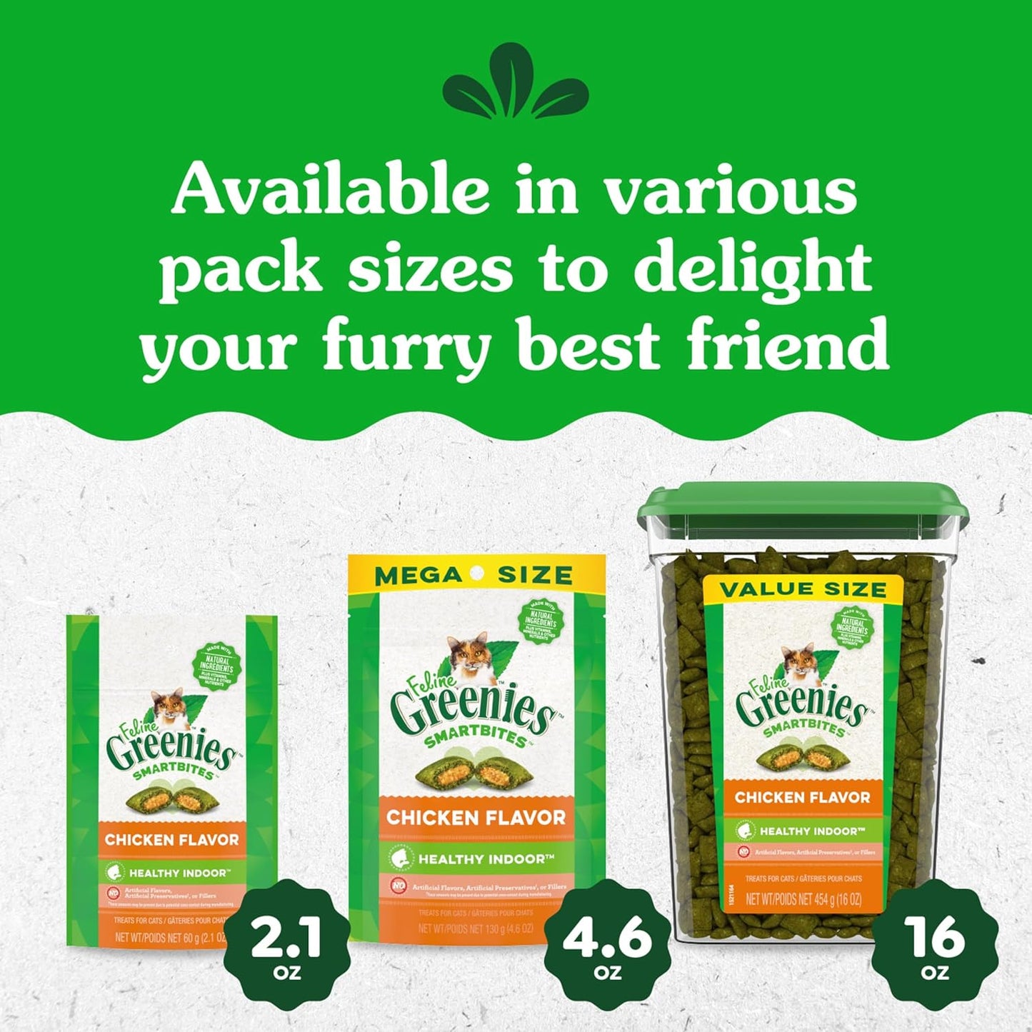 Feline Smartbites Hairball Control for Cats Chicken Flavor 16Oz