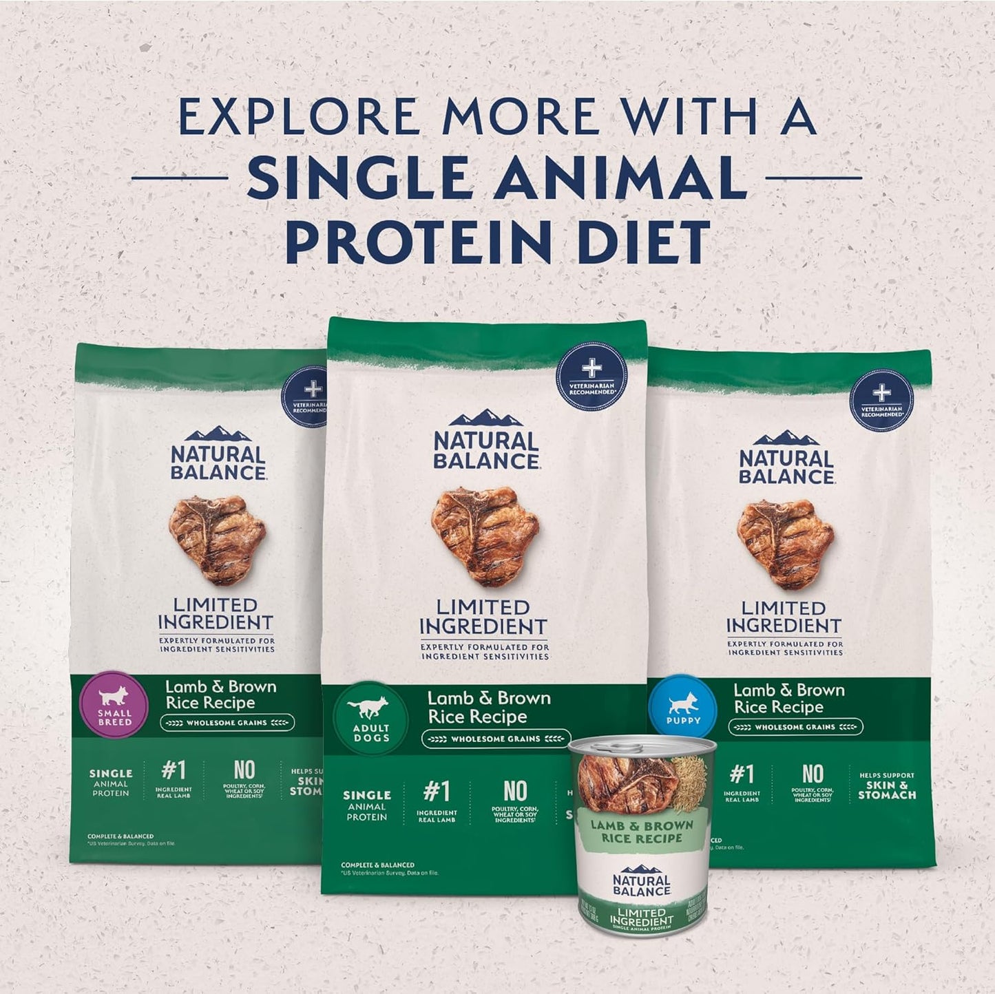 Limited Ingredient Small-Breed Adult Dry Dog Food with Healthy Grains, Lamb & Brown Rice Recipe, 4 Pound (Pack of 1)
