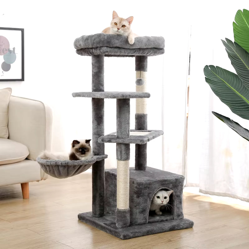 Domestic Delivery Cat Tree Condo House Scratcher Funny Scratching Post Climbing Tree Toy for Cats Kitten Activity Pet House Nest