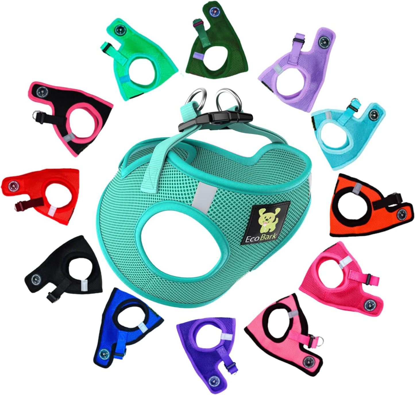 Dog Harness - Luxury Step in Mesh Dog Harness in Mint Turquoise - Soft & Secure Dog Halter Vest Wrap