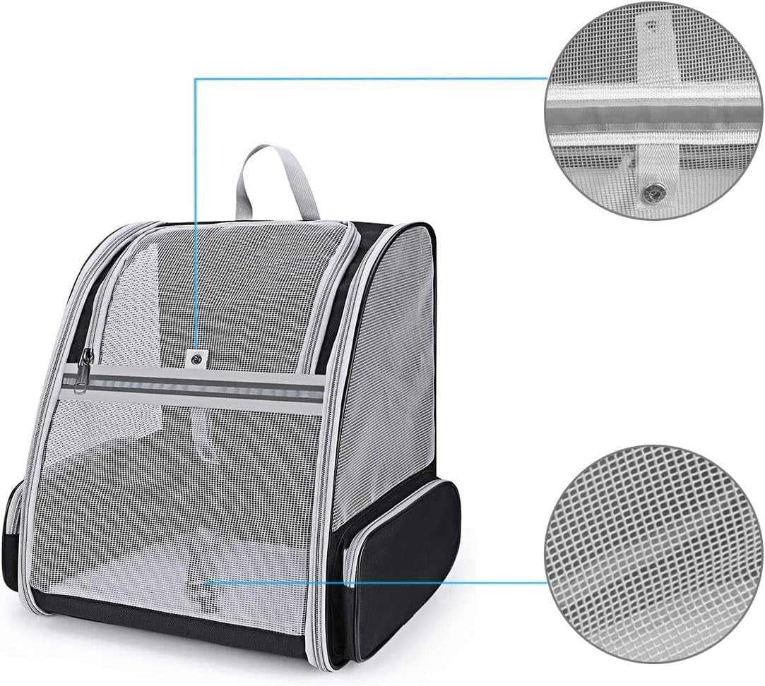 Cat Carrier Backpack, Dog Backpack, Ventilate Pet Cats Puppy Dogs Birds Bunny Backpack for Travel Indoor Outdoor Use(Grey)