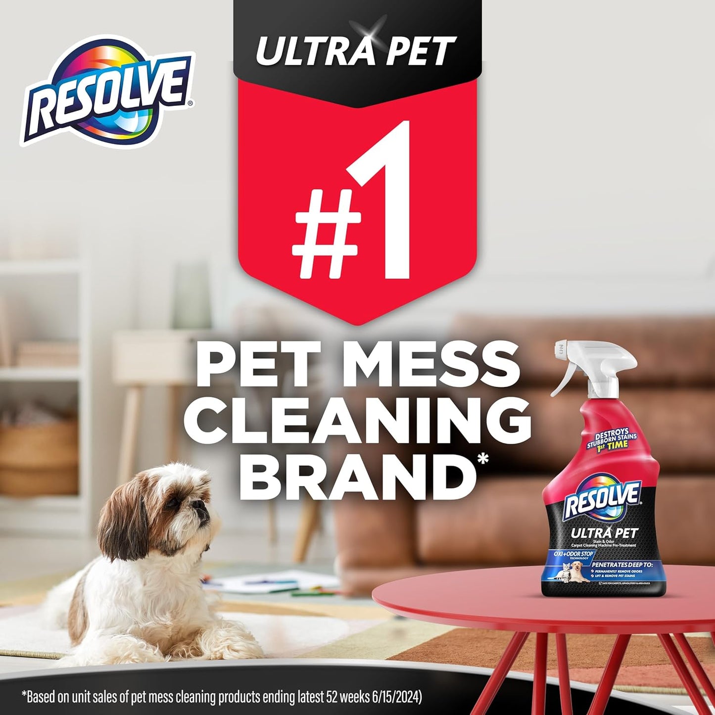 Ultra Pet Odor and Stain Remover Spray – Carpet Cleaner for Cat and Dog Urine and Poop, 32Oz