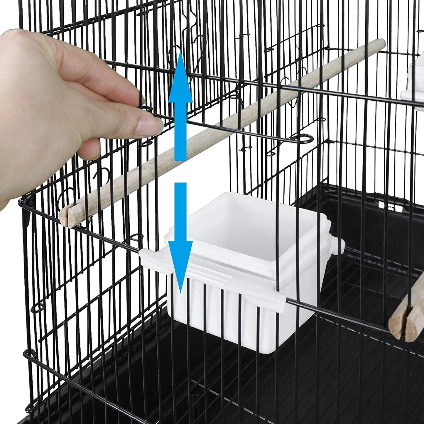 59.3'' Bird Cage with Rolling Stand Wrought Iron Birdcage Medium Pet House