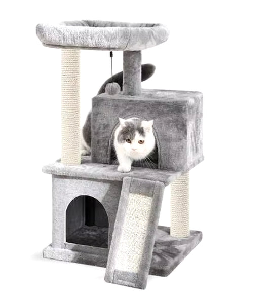 Domestic Delivery Cat Tree Condo House Scratcher Funny Scratching Post Climbing Tree Toy for Cats Kitten Activity Pet House Nest