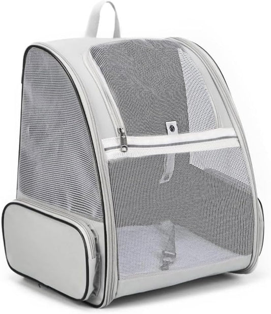 Cat Carrier Backpack, Dog Backpack, Ventilate Pet Cats Puppy Dogs Birds Bunny Backpack for Travel Indoor Outdoor Use(Grey)