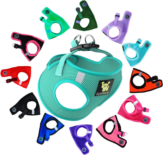 Dog Harness - Luxury Step in Mesh Dog Harness in Mint Turquoise - Soft & Secure Dog Halter Vest Wrap